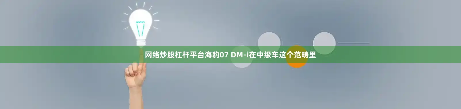 网络炒股杠杆平台海豹07 DM-i在中级车这个范畴里